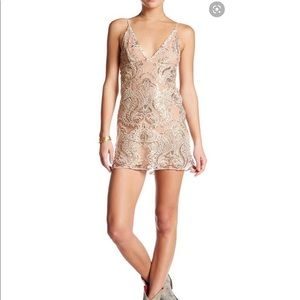FREE PEOPLE NIGHT SHIMMERS MINIDRESS